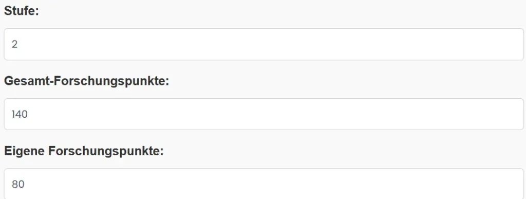Arche Calculator Sections